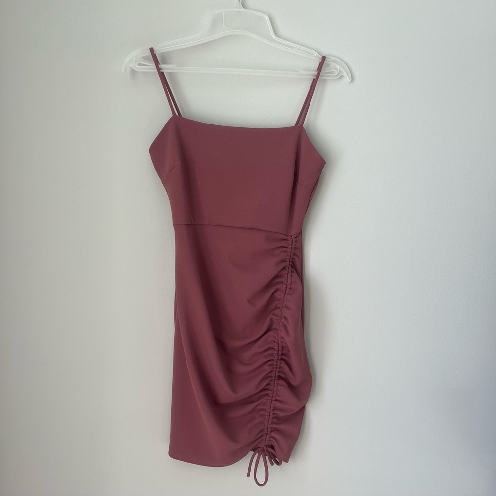 Windsor Mauve Ruched Mini Dress Size L